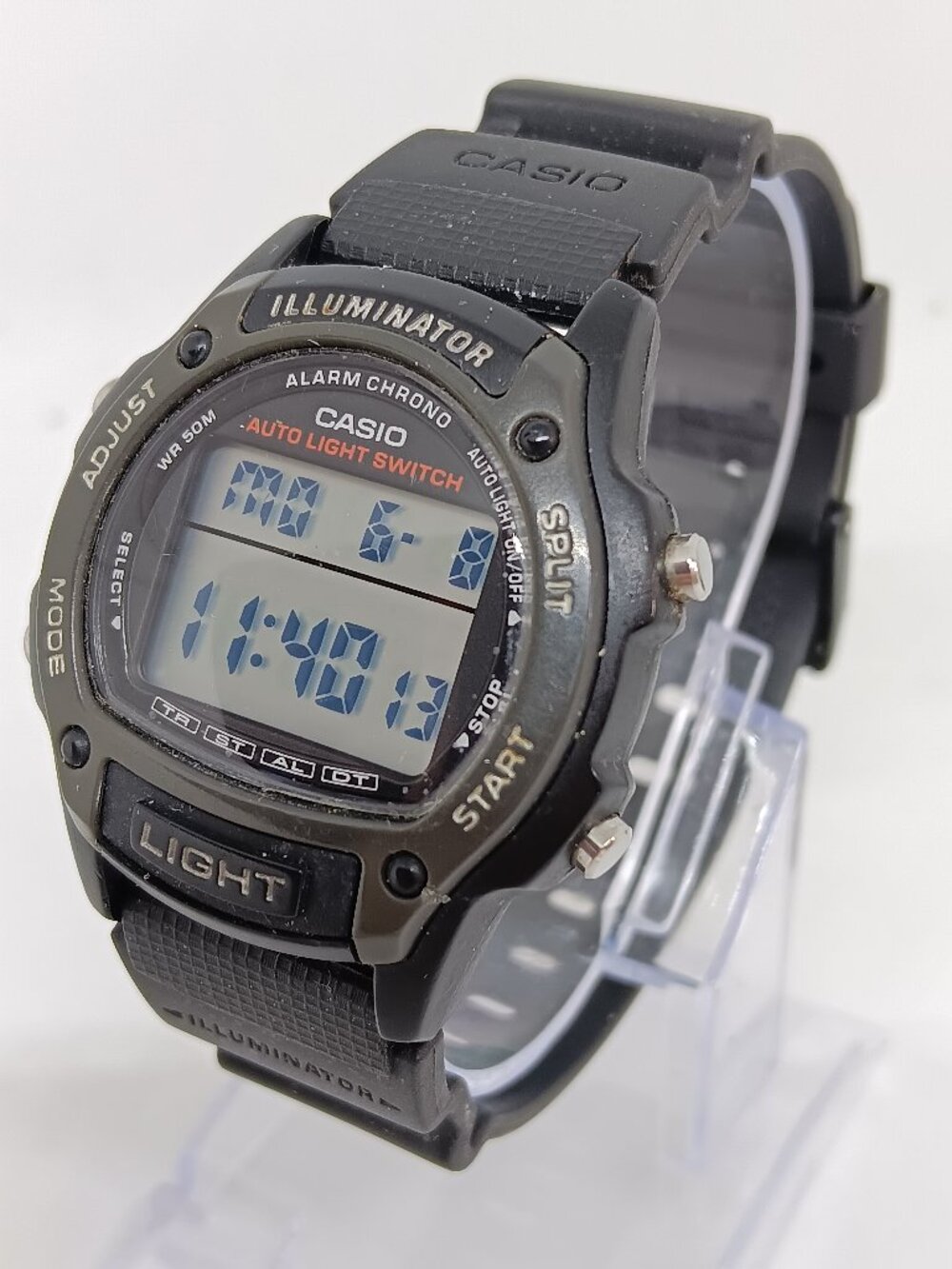 Casio W-93H [mod 3242] Men's 36mm Black Resin Dual Time Digital Watch NEW BATT